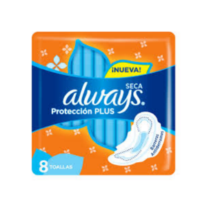 Toallitas Always Protección Seca con alas 8 u