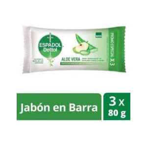 Jabón Espadol Antibacterial Aloe Vera 3 uni