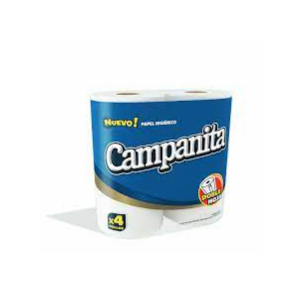 Papel Higiénico Campanita doble hoja 30 mts 4 rollos
