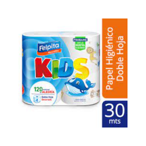 Papel Higiénico Felpita Kids doble hoja 30m
