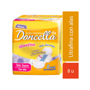 Toallitas Doncella Ultra fina con alas 8 un