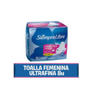 Toallitas femeninas Siempre Libre Adapt Plus Ultrafina con alas 8 uni