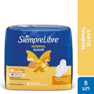 Toallitas Siempre libre Normal suaves con alas 8 un